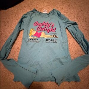 Vintage 90s Y2K Gadzooks Graphic Shirt Long Sleeve  Small